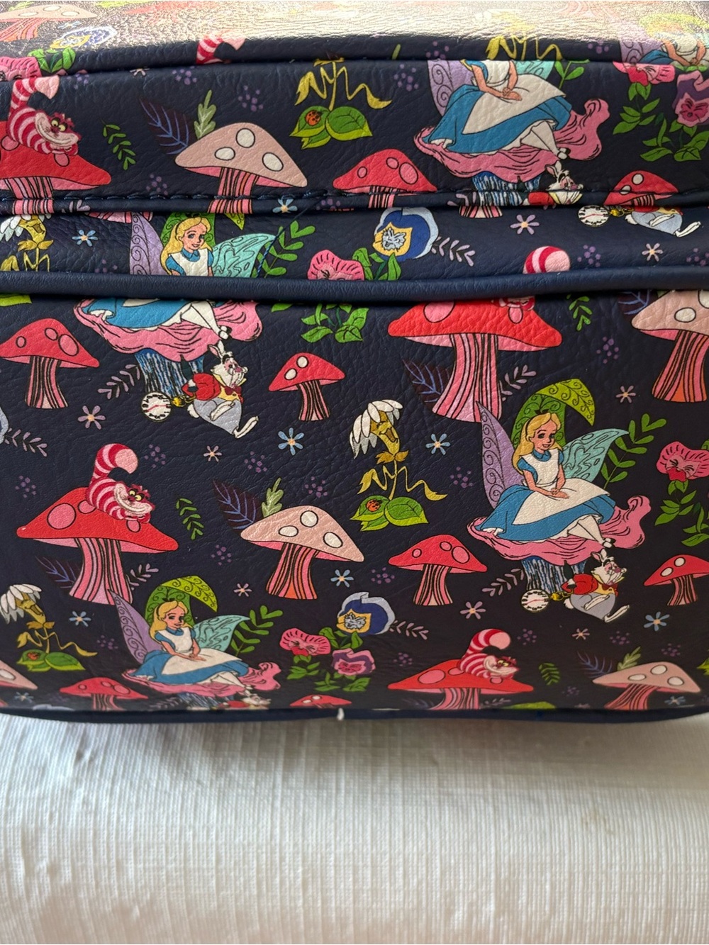 Loungefly Navy Mushroom & Fairy Print Backpack Alice in wonderland